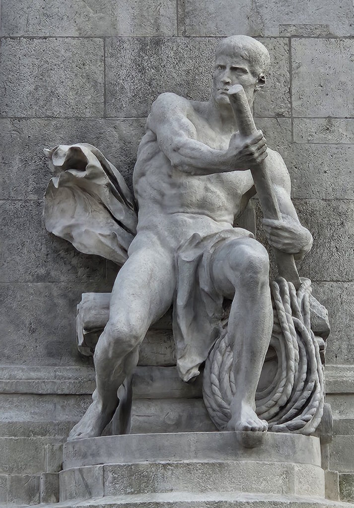 Skulptur Flößer Ludwigsbrücke