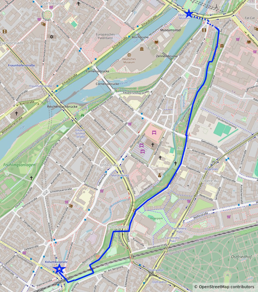 Spazierweg Isarauen Kolumbusplatz