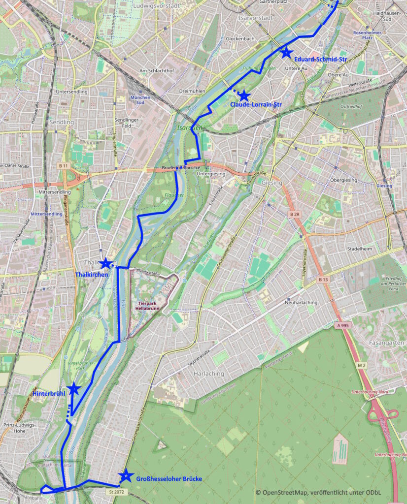 Spaziergang entlang der Isar