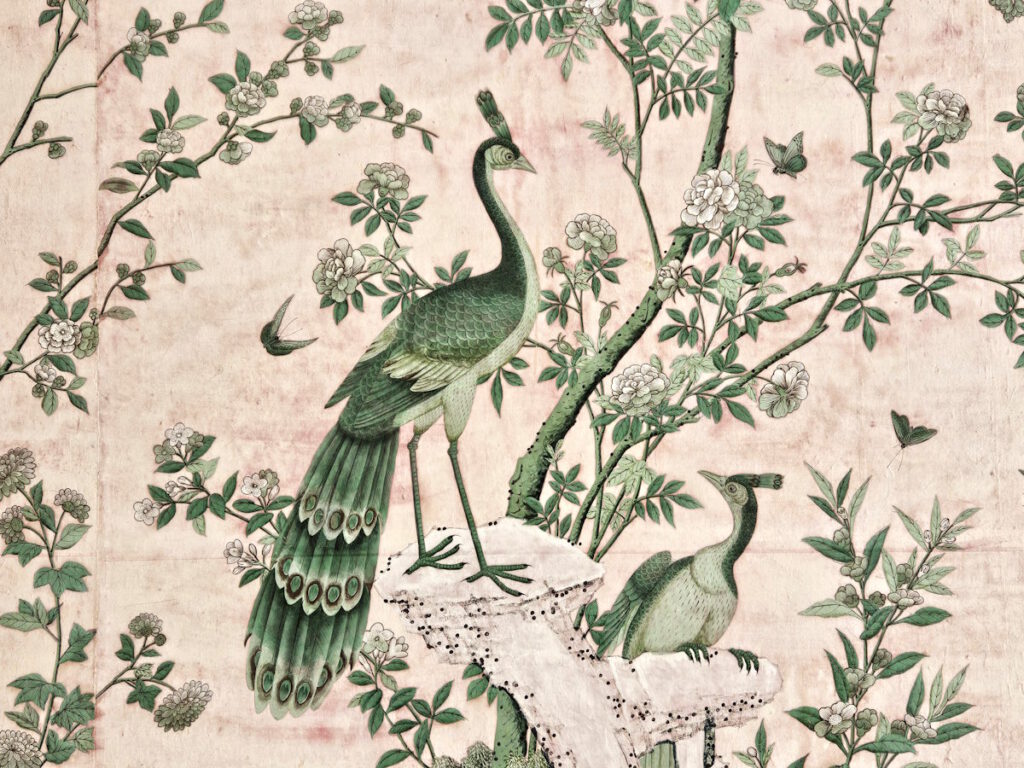 Badenburg Wohnraum mit chinesischer Tapete
