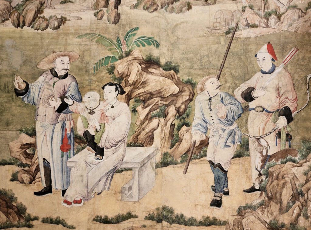 Badenburg Wohnraum mit chinesischer Tapete